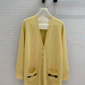 LV Women's Sweaters Louis Vuitton Elegant Yellow Cashmere Cardigans L36023 - S - View 1