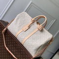 Louis Vuitton LV M29670 Keepall Bandoulière 45 Bag Peuplier Beige