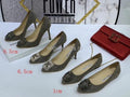 Manolo Blahnik Women¡¯s Shoes Designer Hangisiflat Velvet Shoes 30119 Gray - luxibagsmall