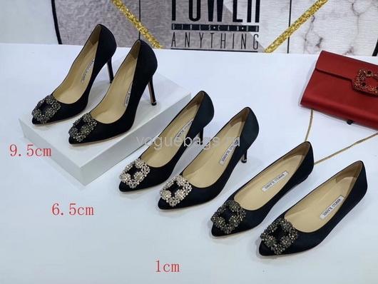 Manolo Blahnik Women¡¯s Shoes Designer Hangisiflat Velvet Shoes 30119 Navy Blue - luxibagsmall
