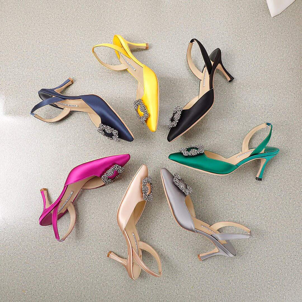 Manolo Blahnik Women¡¯s Shoes Designer Hangisiflat Pumps Yellow 30121 - luxibagsmall