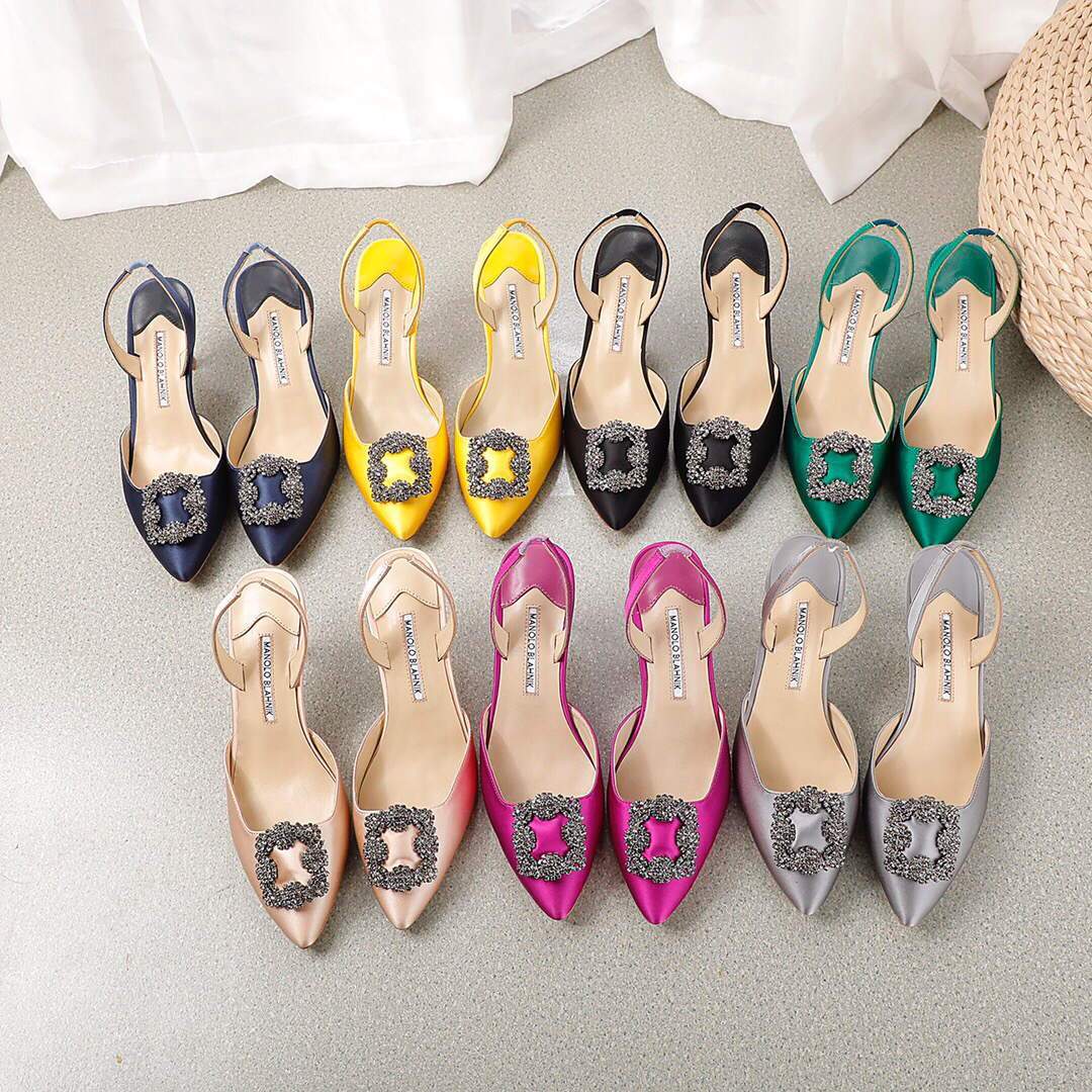 Manolo Blahnik Women¡¯s Shoes Designer Hangisiflat Pumps Yellow 30121 - luxibagsmall