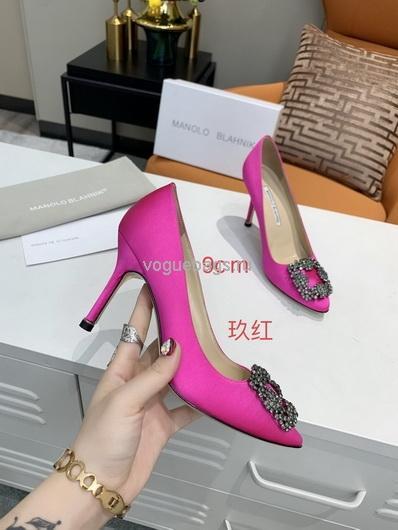 Manolo Blahnik Women¡¯s Shoes Designer Hangisiflat Velvet Shoes 30120 Plum - luxibagsmall
