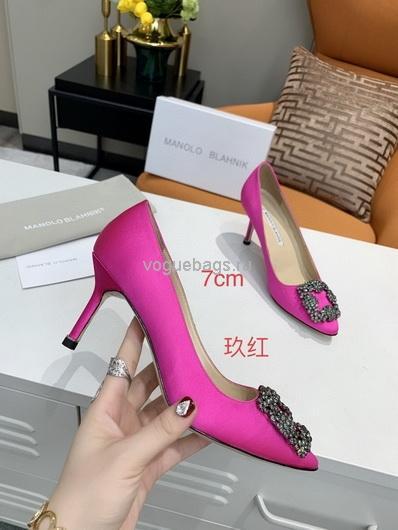 Manolo Blahnik Women¡¯s Shoes Designer Hangisiflat Velvet Shoes 30120 Plum - luxibagsmall