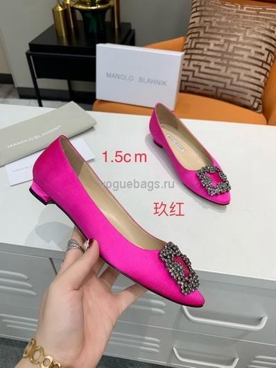 Manolo Blahnik Women¡¯s Shoes Designer Hangisiflat Velvet Shoes 30120 Plum - luxibagsmall