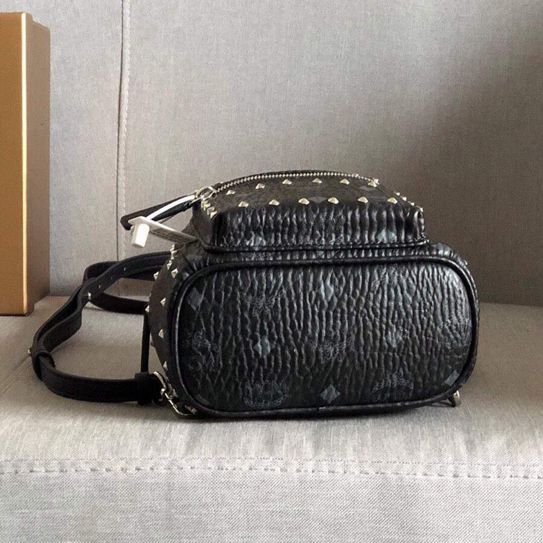 MCM MMK6SVE92CO001 21cm Stark Bebe Boo Backpack in Visetos Black
