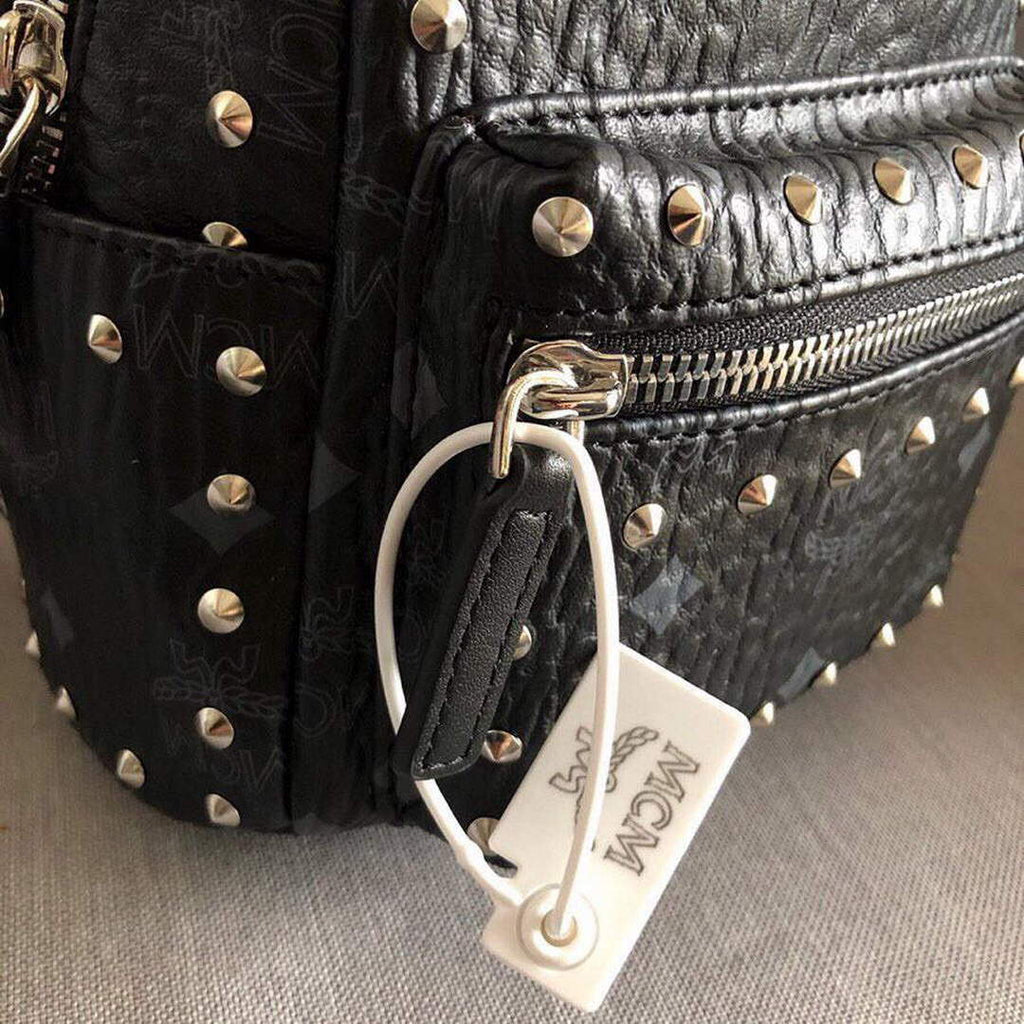 MCM MMK6SVE92CO001 21cm Stark Bebe Boo Backpack in Visetos Black