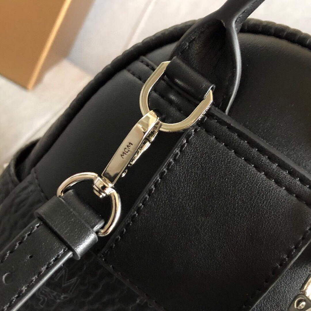 MCM MMK6SVE92CO001 21cm Stark Bebe Boo Backpack in Visetos Black