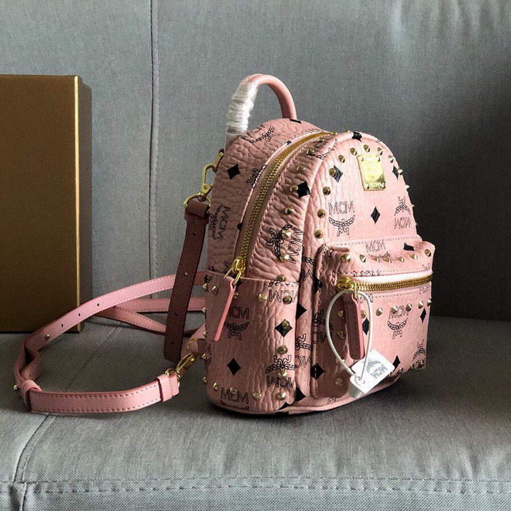 MCM MMK6SVE92CO001 21cm Stark Bebe Boo Backpack in Visetos Pink