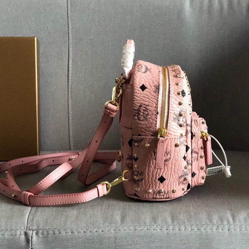 MCM MMK6SVE92CO001 21cm Stark Bebe Boo Backpack in Visetos Pink