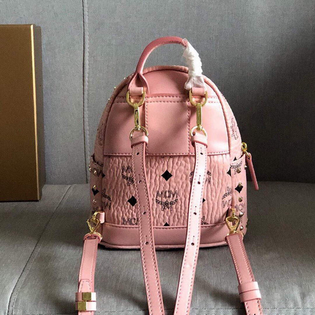 MCM MMK6SVE92CO001 21cm Stark Bebe Boo Backpack in Visetos Pink