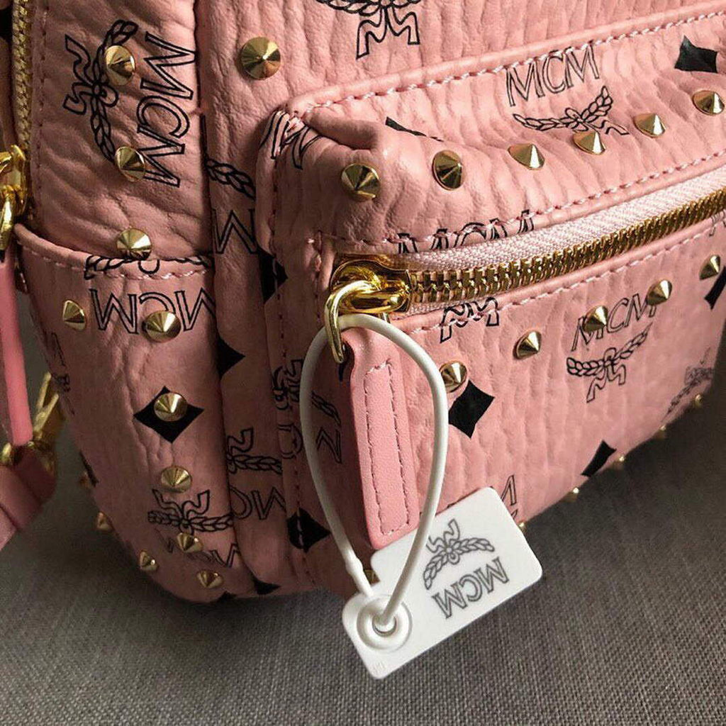 MCM MMK6SVE92CO001 21cm Stark Bebe Boo Backpack in Visetos Pink