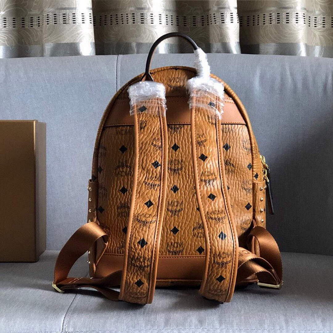 MCM MMK6SVE92CO001 27cm Stark Rivet backpack in Visetos