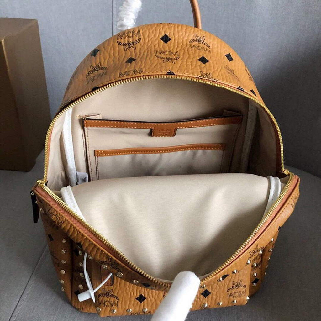 MCM MMK6SVE92CO001 27cm Stark Rivet backpack in Visetos