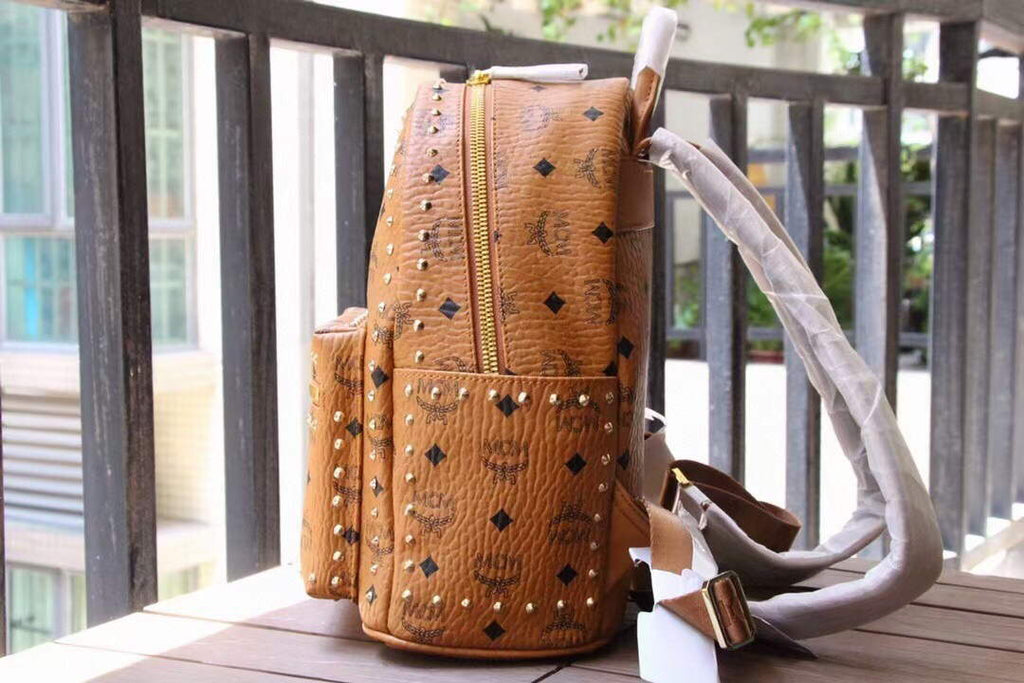 MCM MMKAAVE08CO001 32cm Stark Backpack in Visetos Brown
