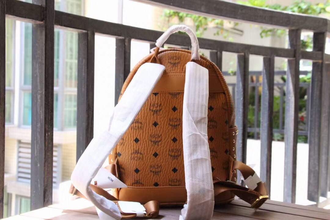 MCM MMKAAVE08CO001 32cm Stark Backpack in Visetos Brown