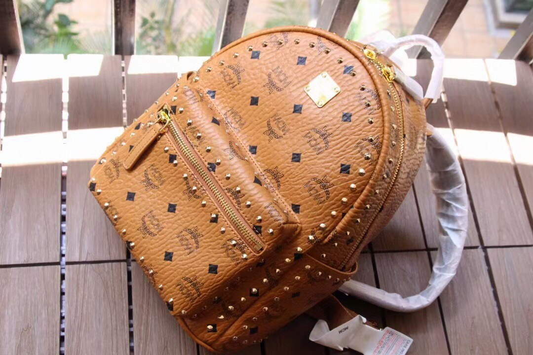 MCM MMKAAVE08CO001 32cm Stark Backpack in Visetos Brown