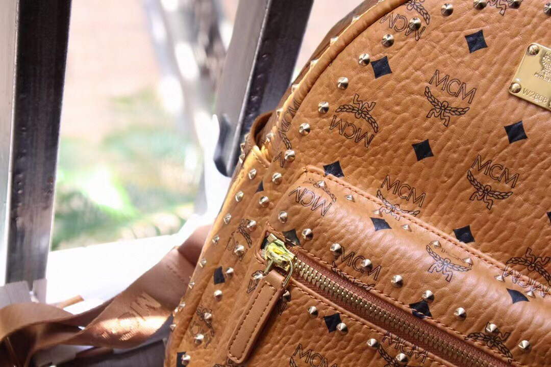 MCM MMKAAVE08CO001 32cm Stark Backpack in Visetos Brown