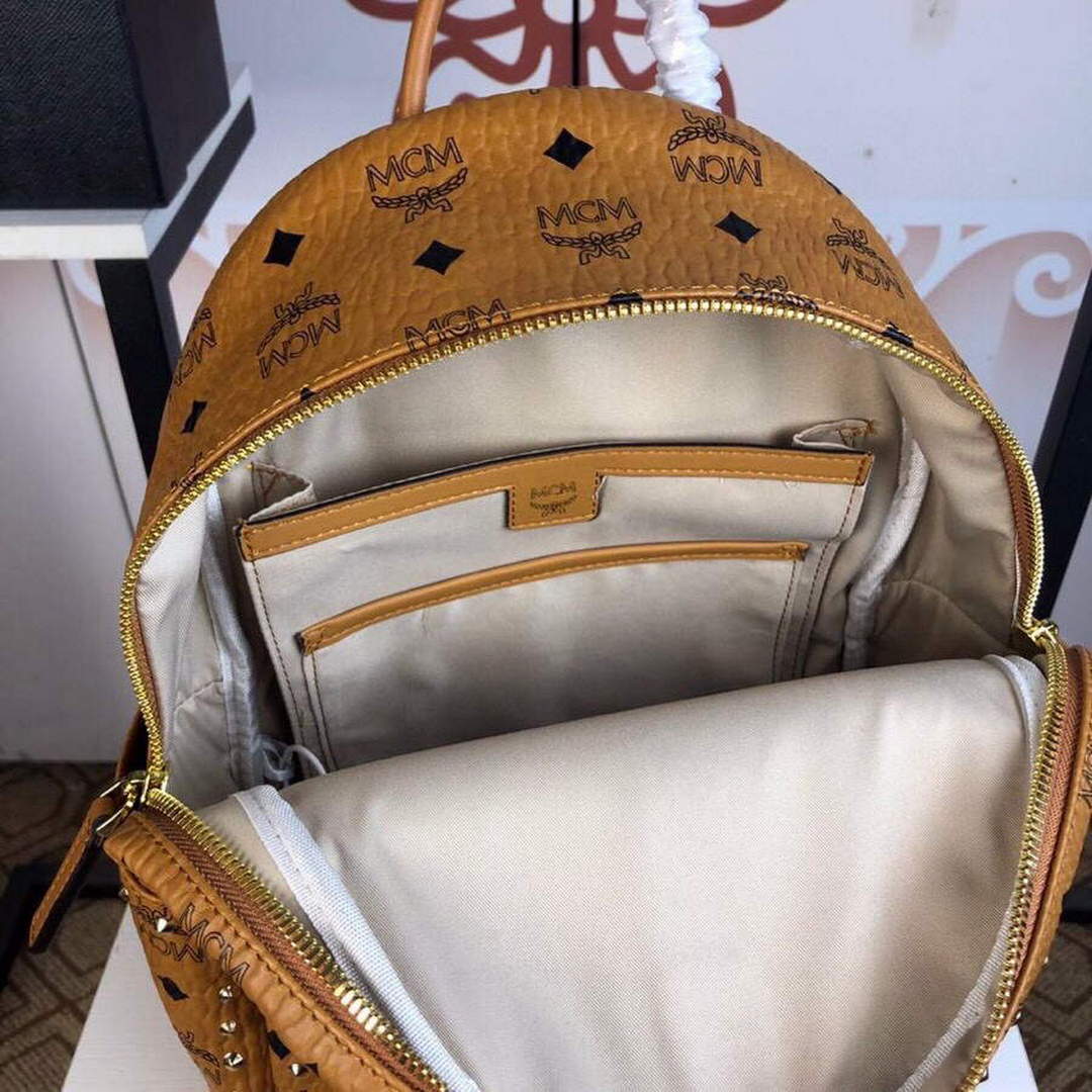 MCM MMKAAVE08CO001 32cm Stark Backpack in Visetos Brown