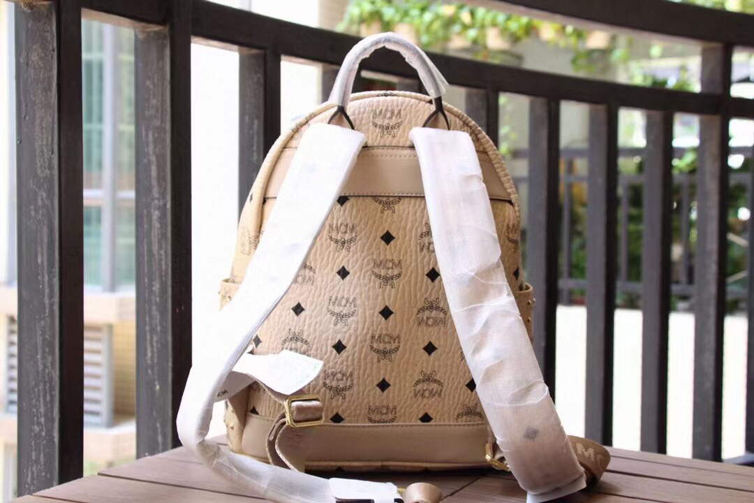 MCM MMKAAVE08CO001 32cm Stark Backpack in Visetos Light pink
