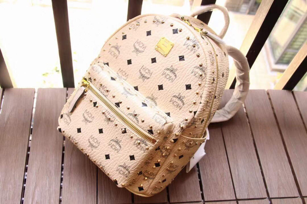 MCM MMKAAVE08CO001 32cm Stark Backpack in Visetos Light pink