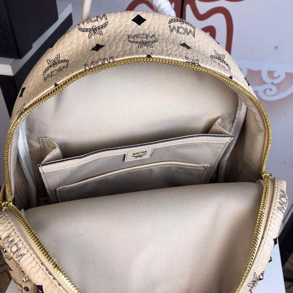 MCM MMKAAVE08CO001 32cm Stark Backpack in Visetos Light pink