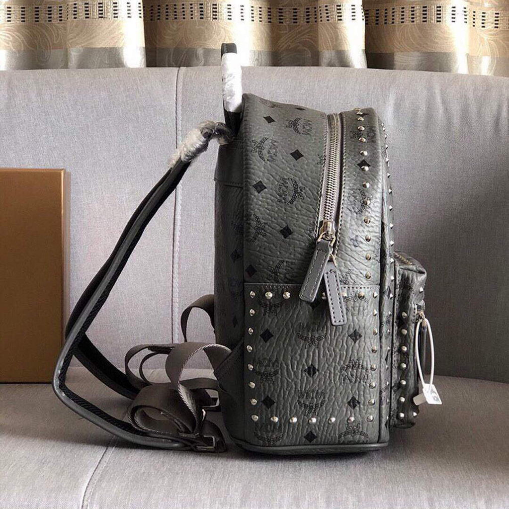 MCM MMKAAVE08CO001 32cm Stark Backpack in Visetos Gray