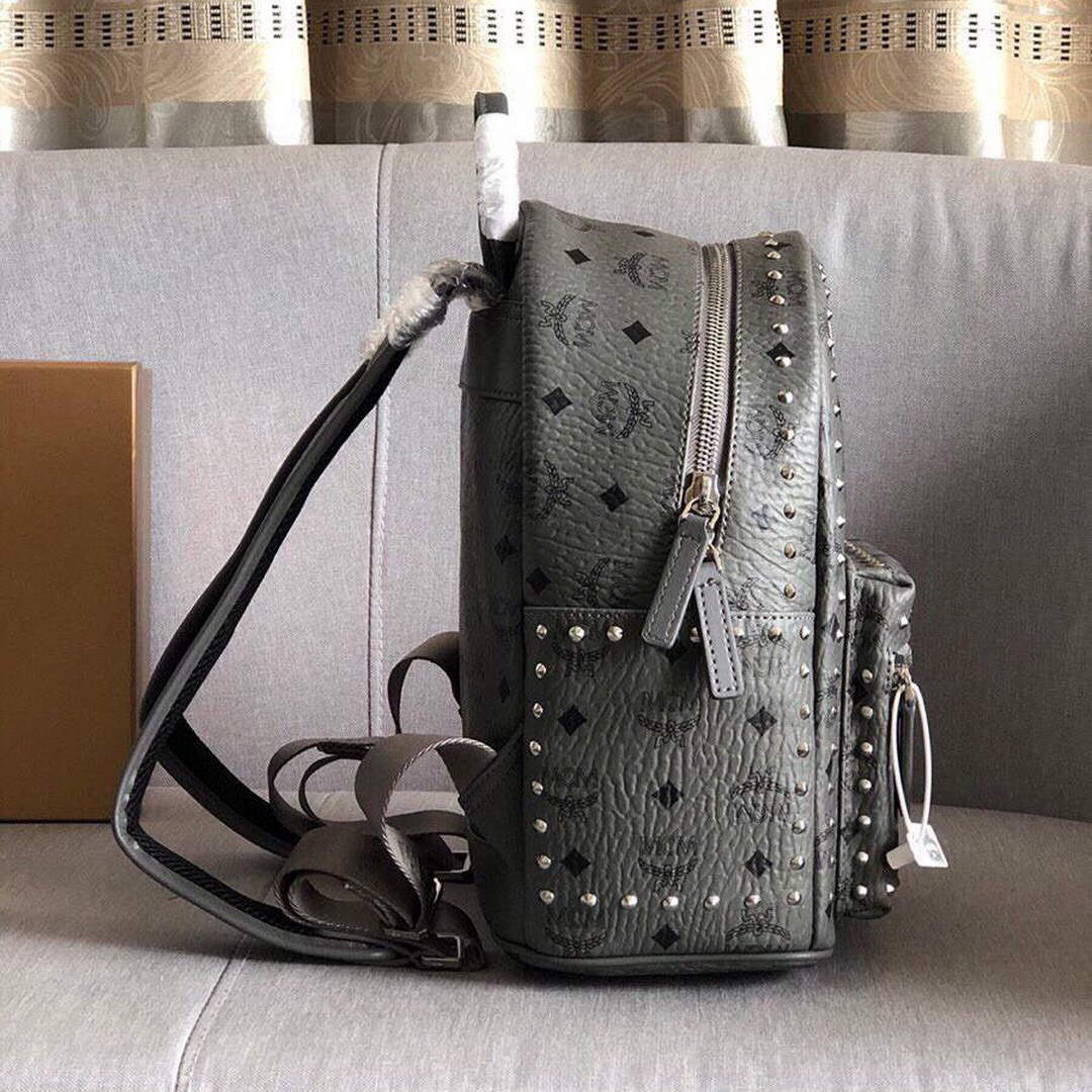 MCM MMKAAVE08CO001 32cm Stark Backpack in Visetos Gray