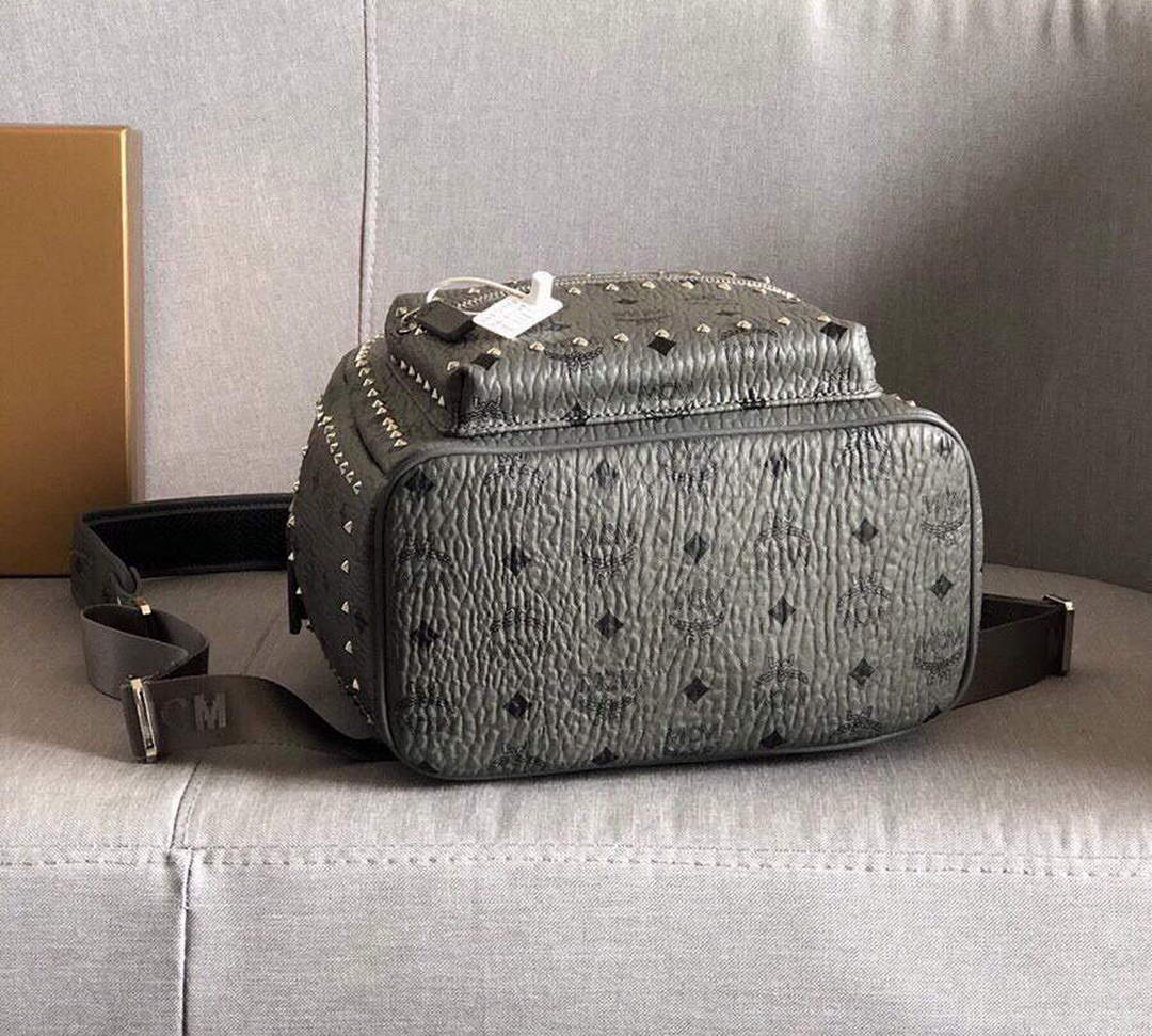 MCM MMKAAVE08CO001 32cm Stark Backpack in Visetos Gray