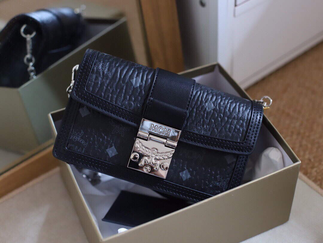 MCM MWRBAWO05BK001 Tracy Mini Crossbody in Visetos Black - Default Title - View 1