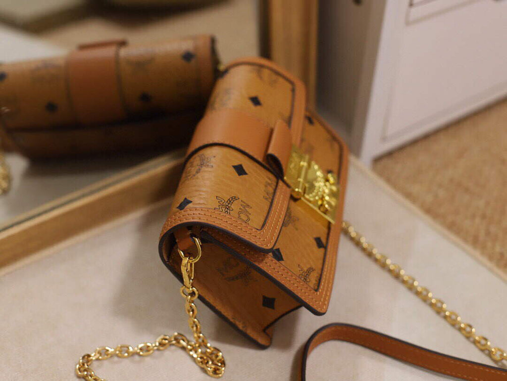 MCM MWRBAWO05CO001 Tracy Mini Crossbody in Visetos Cognac | COGNAC