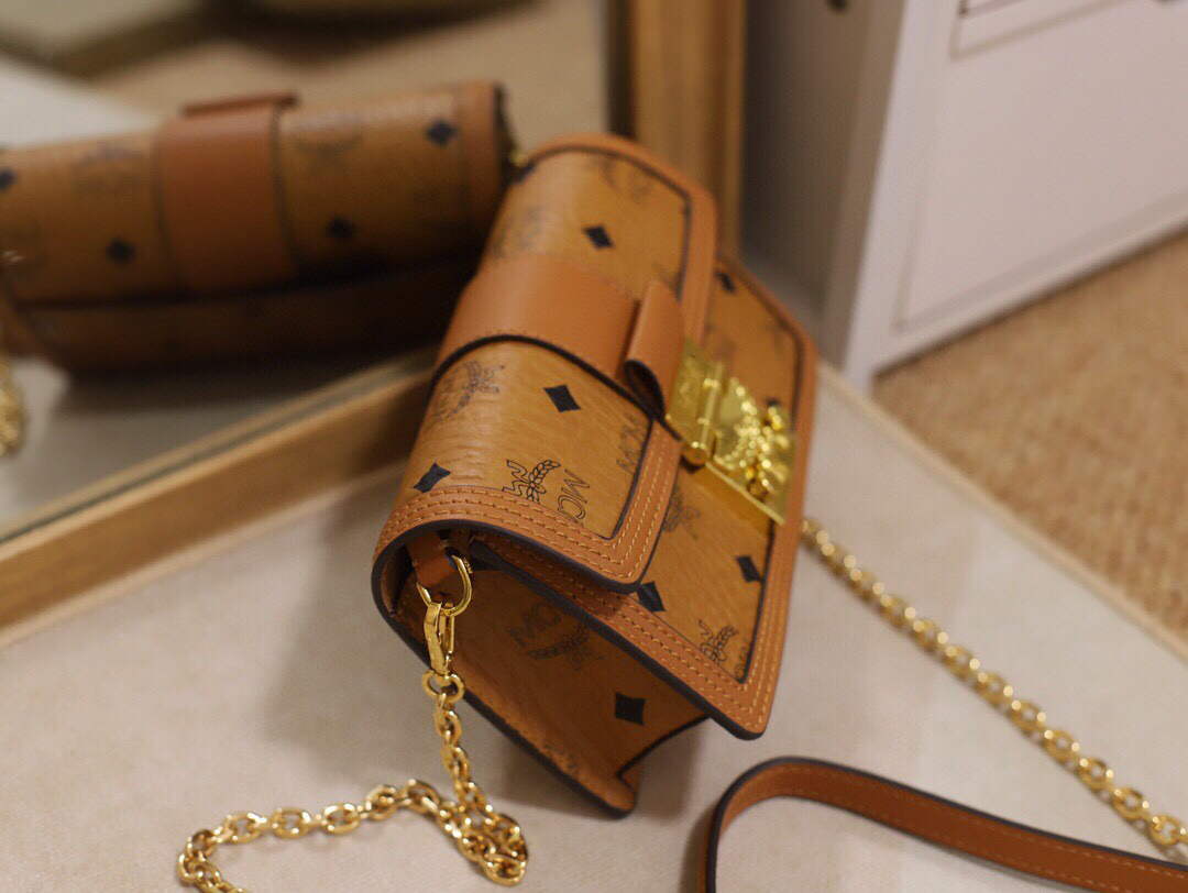 MCM MWRBAWO05CO001 Tracy Mini Crossbody in Visetos Cognac | COGNAC