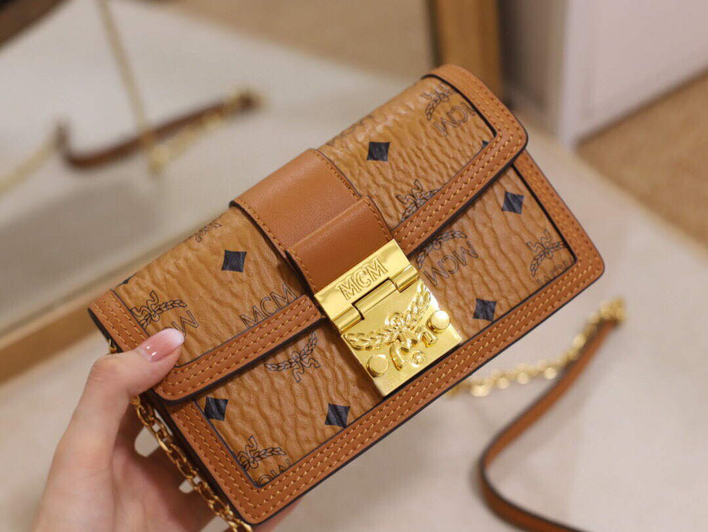 MCM MWRBAWO05CO001 Tracy Mini Crossbody in Visetos Cognac | COGNAC