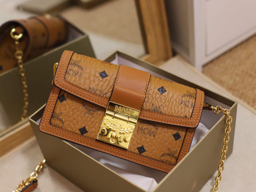 MCM MWRBAWO05CO001 Tracy Mini Crossbody in Visetos Cognac | COGNAC