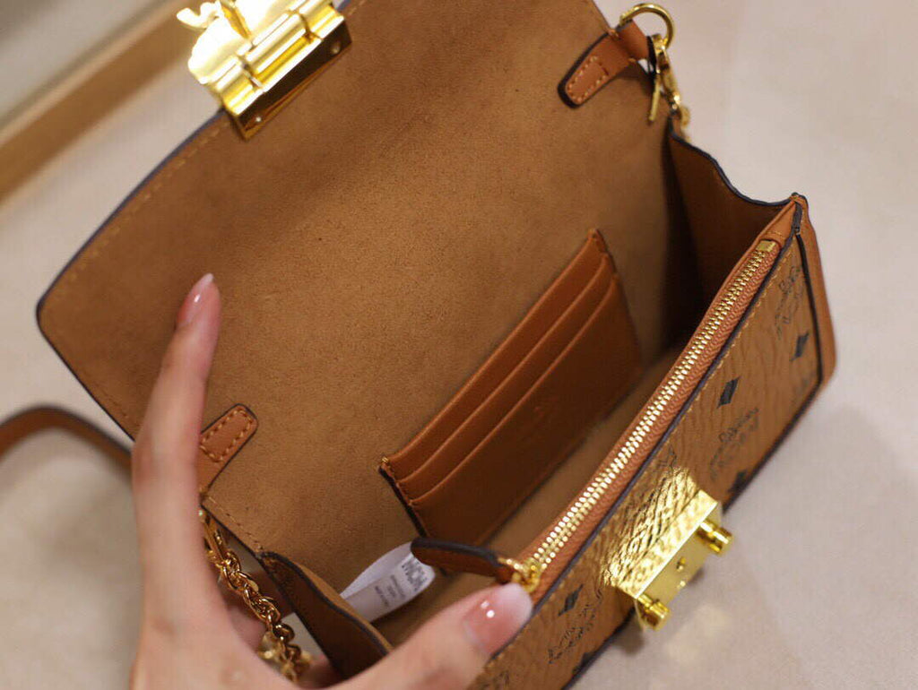 MCM MWRBAWO05CO001 Tracy Mini Crossbody in Visetos Cognac | COGNAC