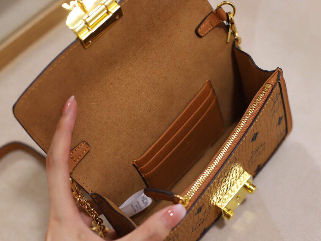 MCM MWRBAWO05CO001 Tracy Mini Crossbody in Visetos Cognac | COGNAC
