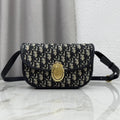 Medium Dior Médaillon Flap Bag M3920QDWP_M900  Blue Dior Oblique Jacquard - Default Title - View 1
