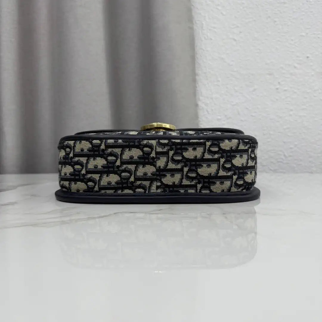 Medium Dior Médaillon Flap Bag M3920QDWP_M900  Blue Dior Oblique Jacquard - Default Title - View 6
