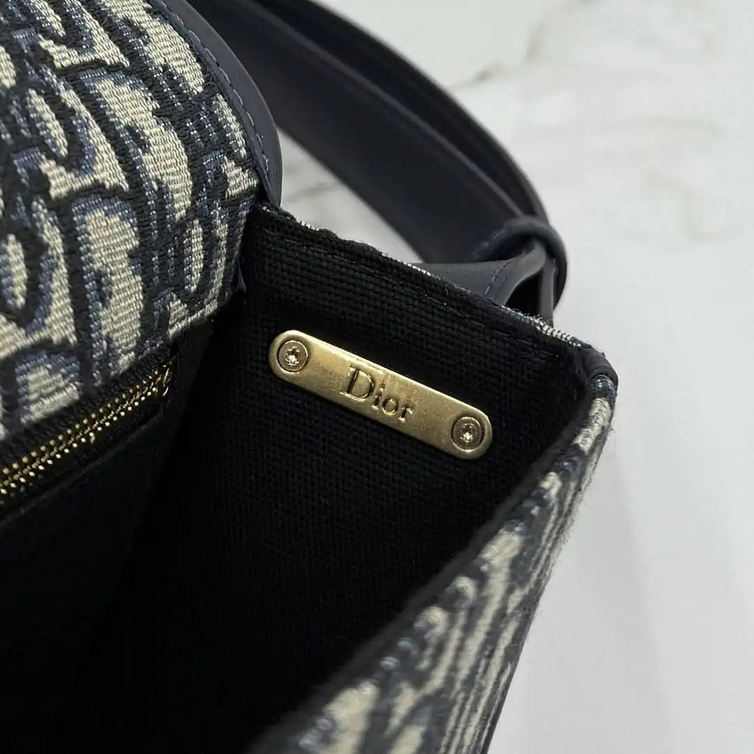 Medium Dior Médaillon Flap Bag M3920QDWP_M900  Blue Dior Oblique Jacquard - Default Title - View 7