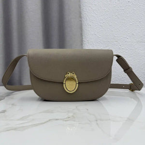 Medium Dior Médaillon Flap Bag M3920QDWP_M900 Elephant Gray Grained Calfskin - Default Title - View 1