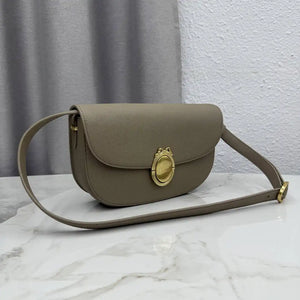 Medium Dior Médaillon Flap Bag M3920QDWP_M900 Elephant Gray Grained Calfskin - Default Title - View 2