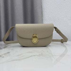 Medium Dior Médaillon Flap Bag M3920QDWP_M900 Camel Beige  Grained Calfskin - Default Title - View 1