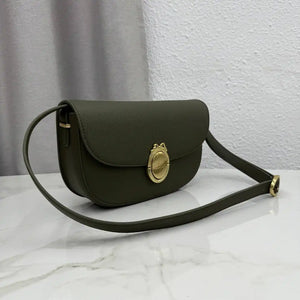Medium Dior Médaillon Flap Bag M3920QDWP_M900 Olive Green Grained Calfskin - Default Title - View 2