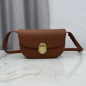 Medium Dior Médaillon Flap Bag M3920QDWP_M900 Gold Brown Grained Calfskin - Default Title - View 1