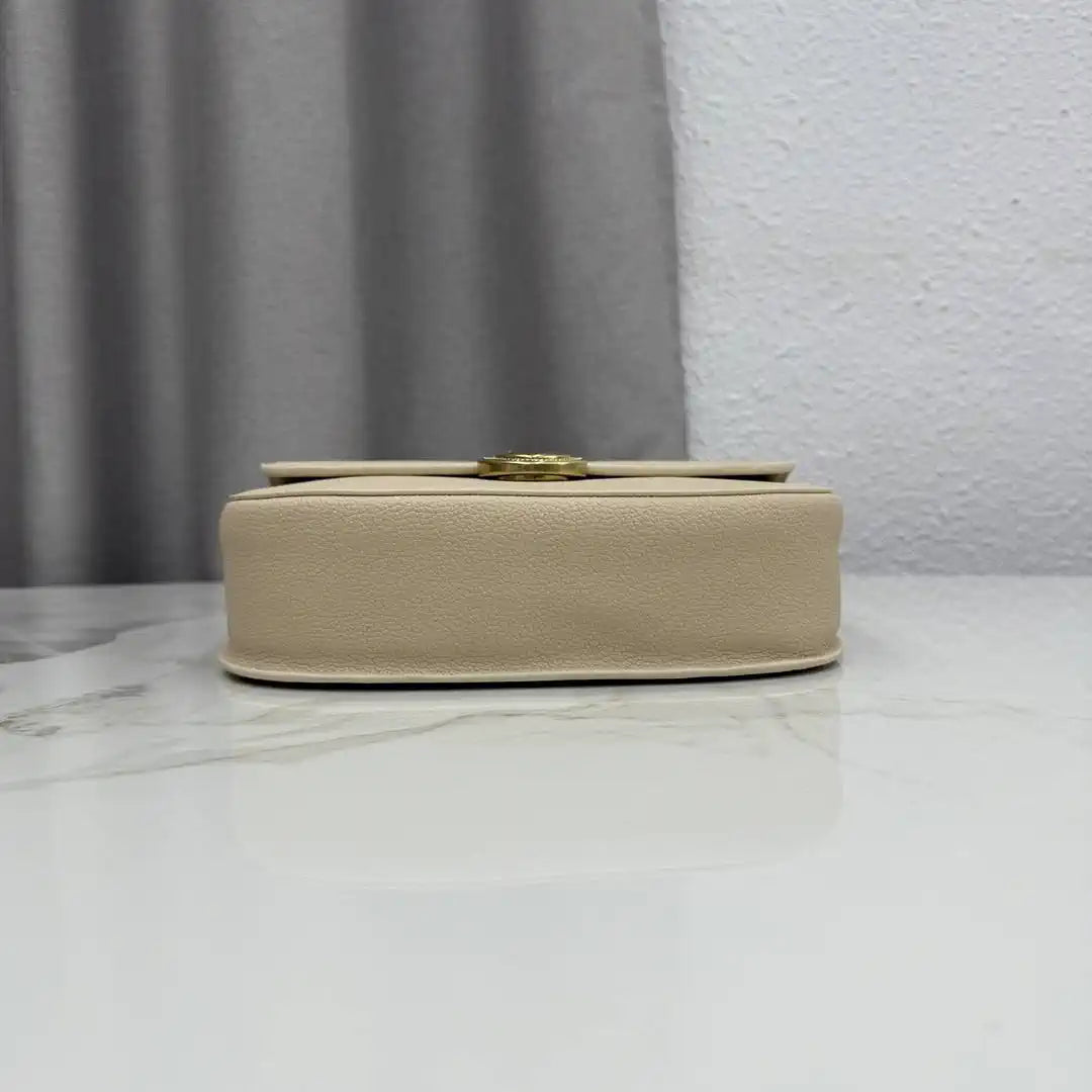 Medium Dior Médaillon Flap Bag M3920QDWP_M900 Apricot Grained Calfskin - Default Title - View 6