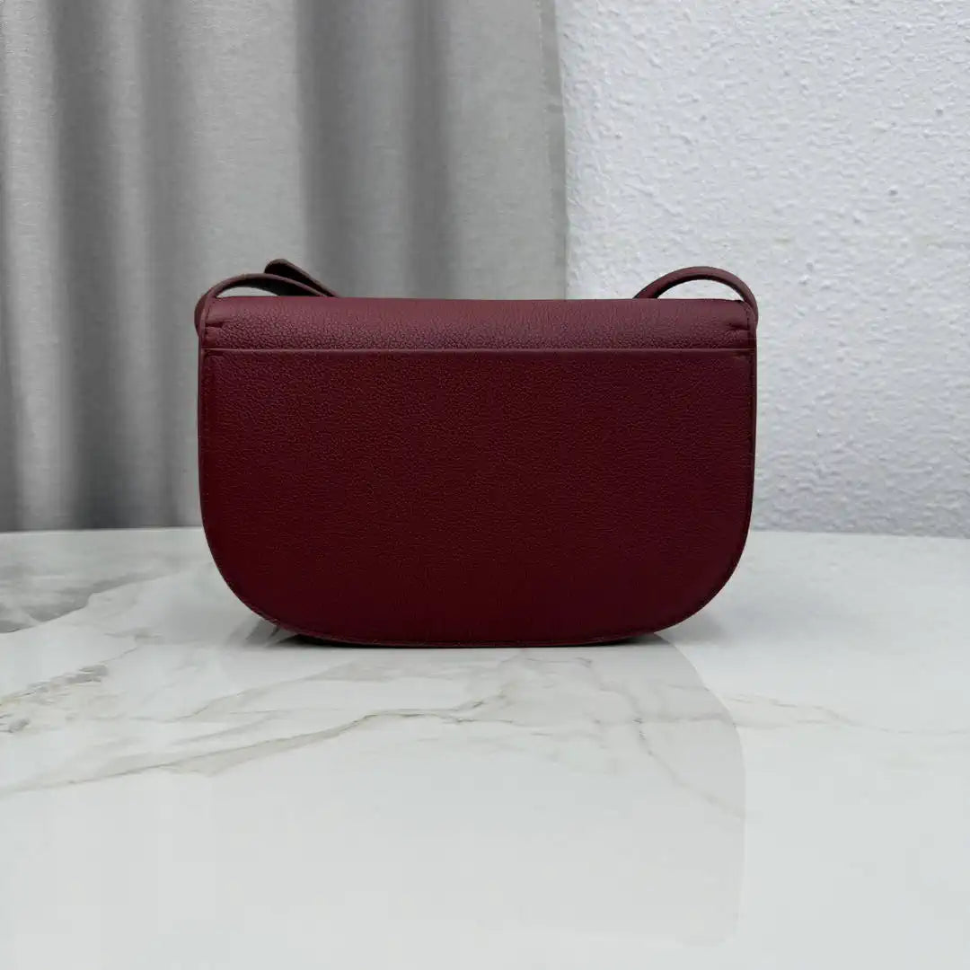 Medium Dior Médaillon Flap Bag M3920QDWP_M900 Wine Red Grained Calfskin - Default Title - View 5