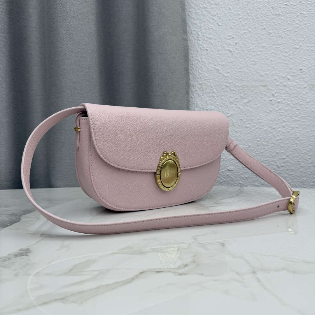 Medium Dior Médaillon Flap Bag M3920QDWP_M900 Pink Grained Calfskin - Default Title - View 8