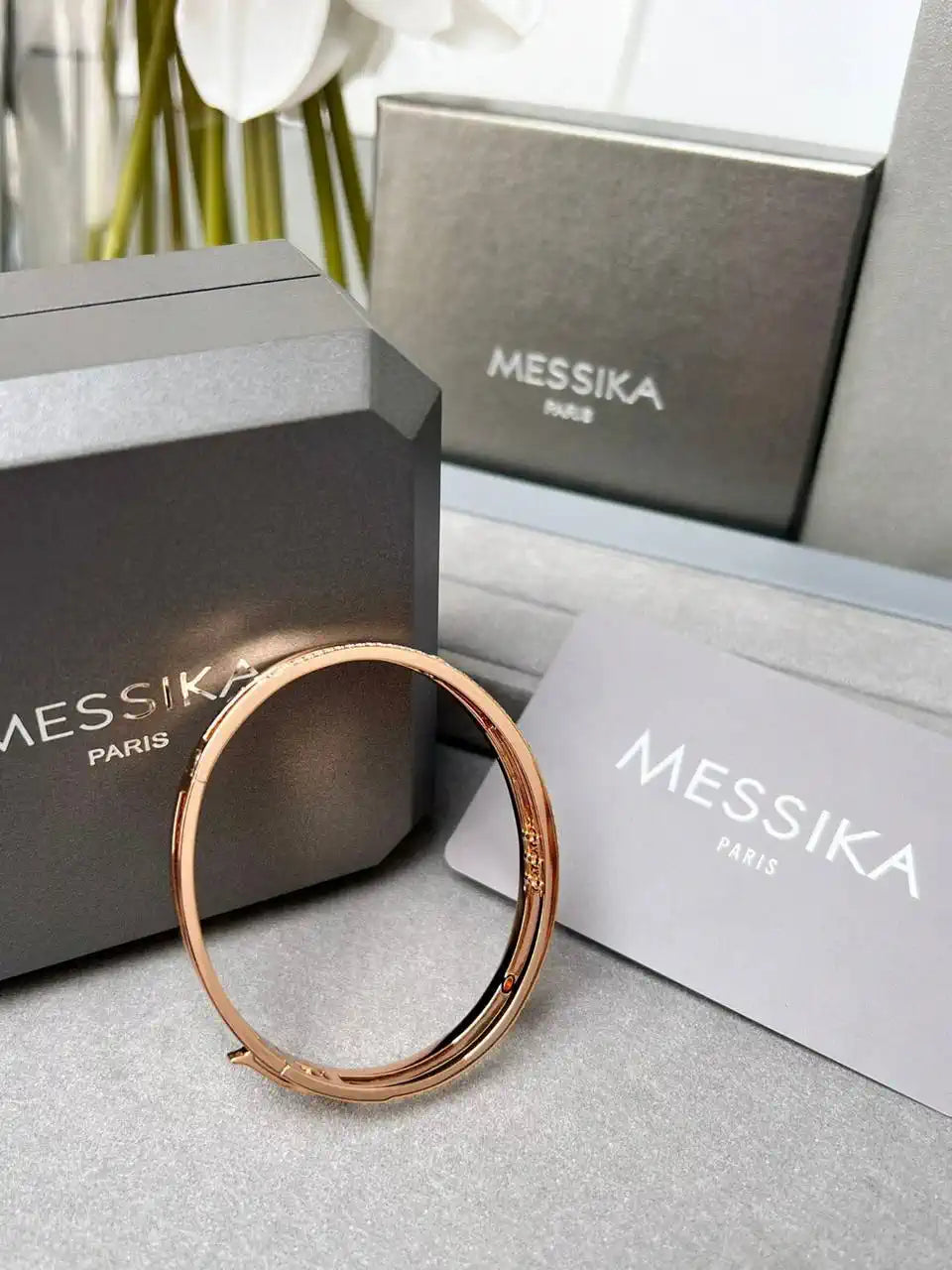 Messika 06514 Move Romane Bangle Rose Gold Diamond Bracelet