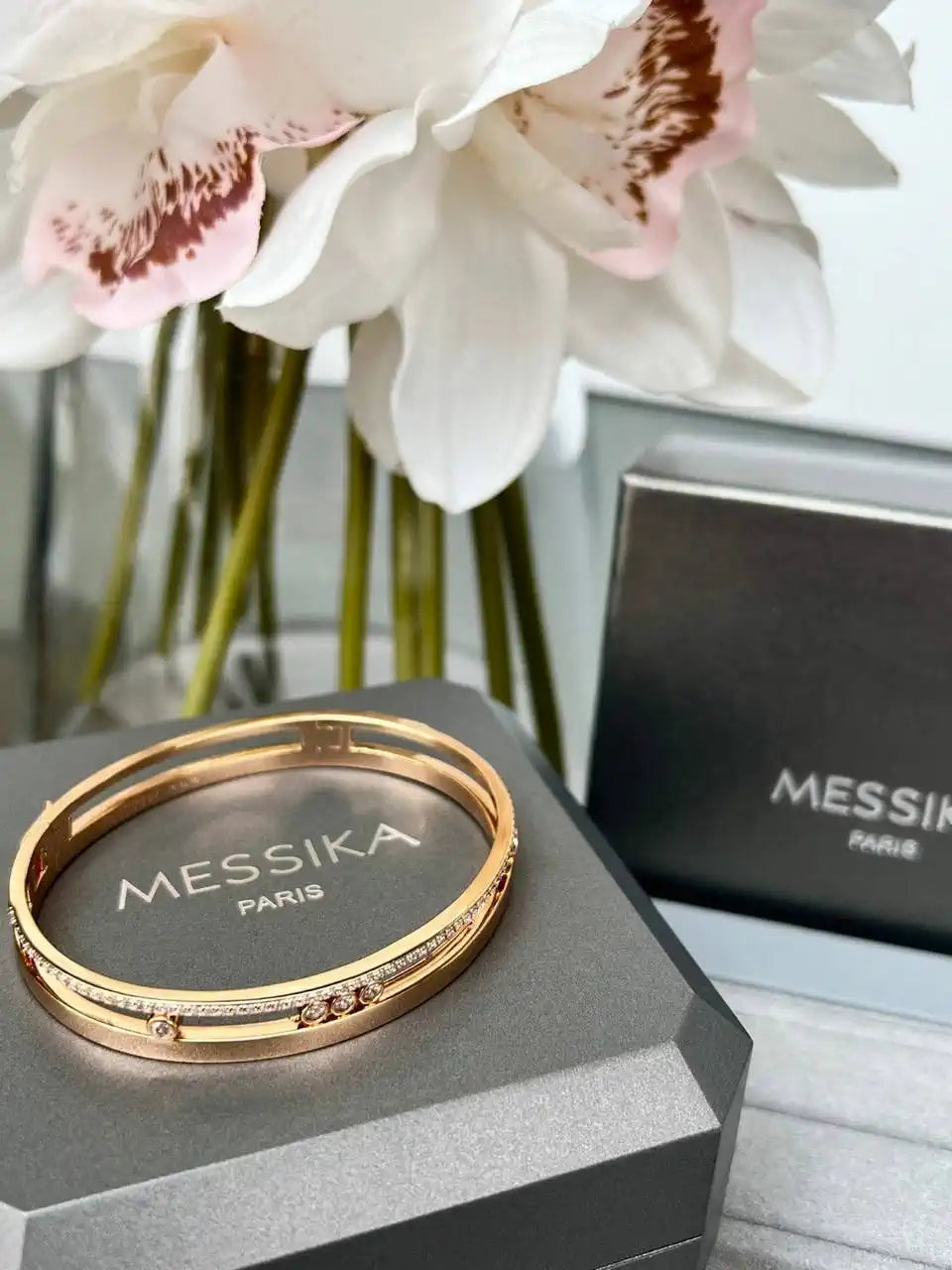 Messika 06514 Move Romane Bangle Rose Gold Diamond Bracelet