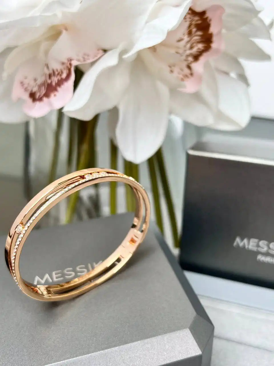 Messika 06514 Move Romane Bangle Rose Gold Diamond Bracelet